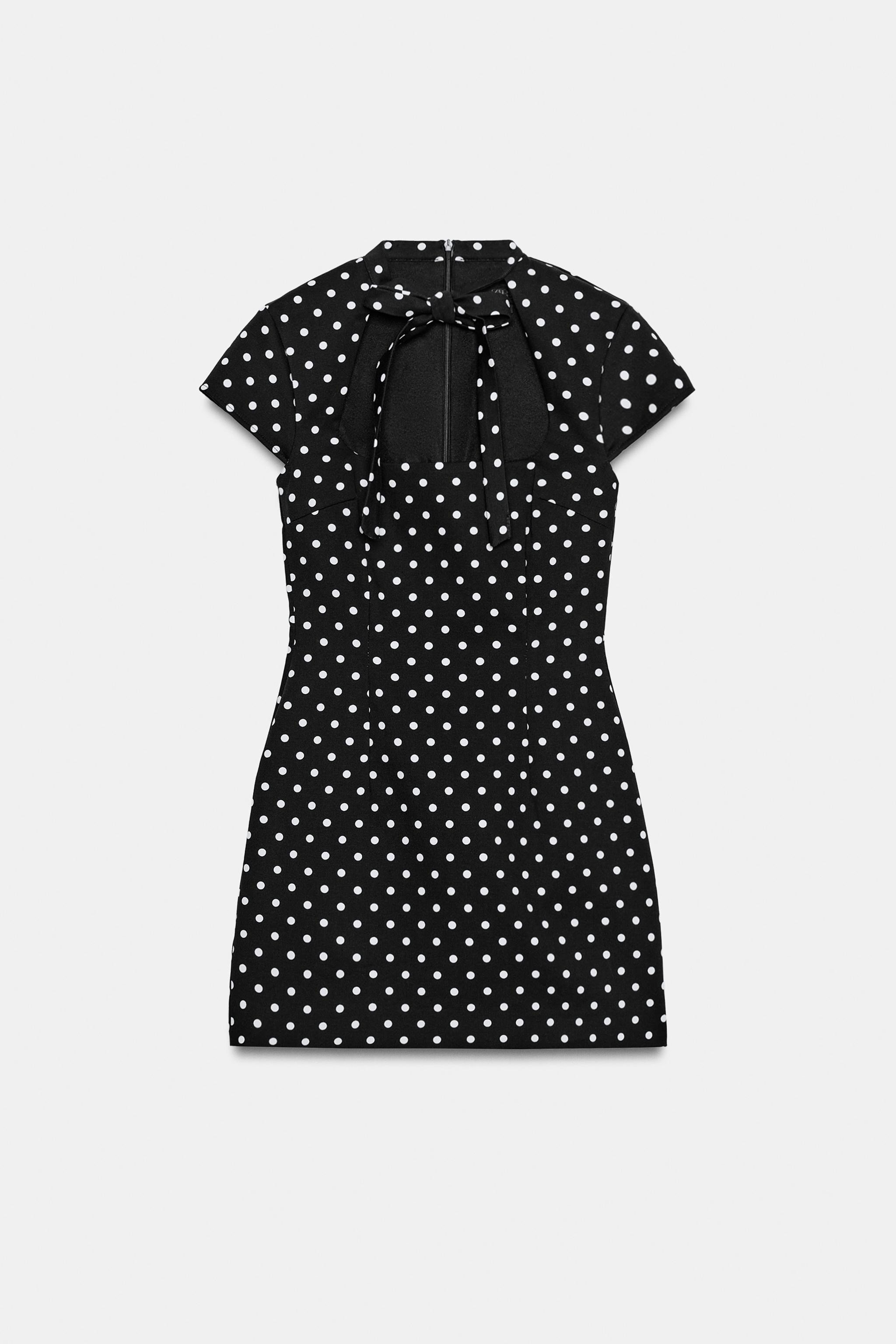 SHORT TIED POLKA DOT DRESS
